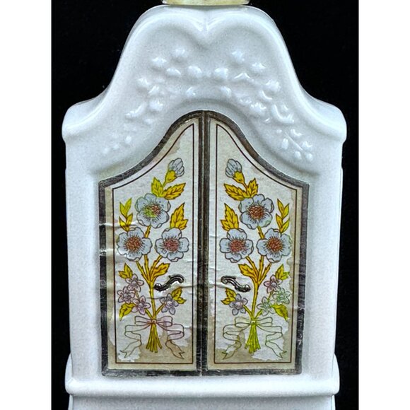 Avon Armoire Decanter Field Flowers Foaming Bath Oil Empty Bottle Milk Glass - Picture 9 of 16